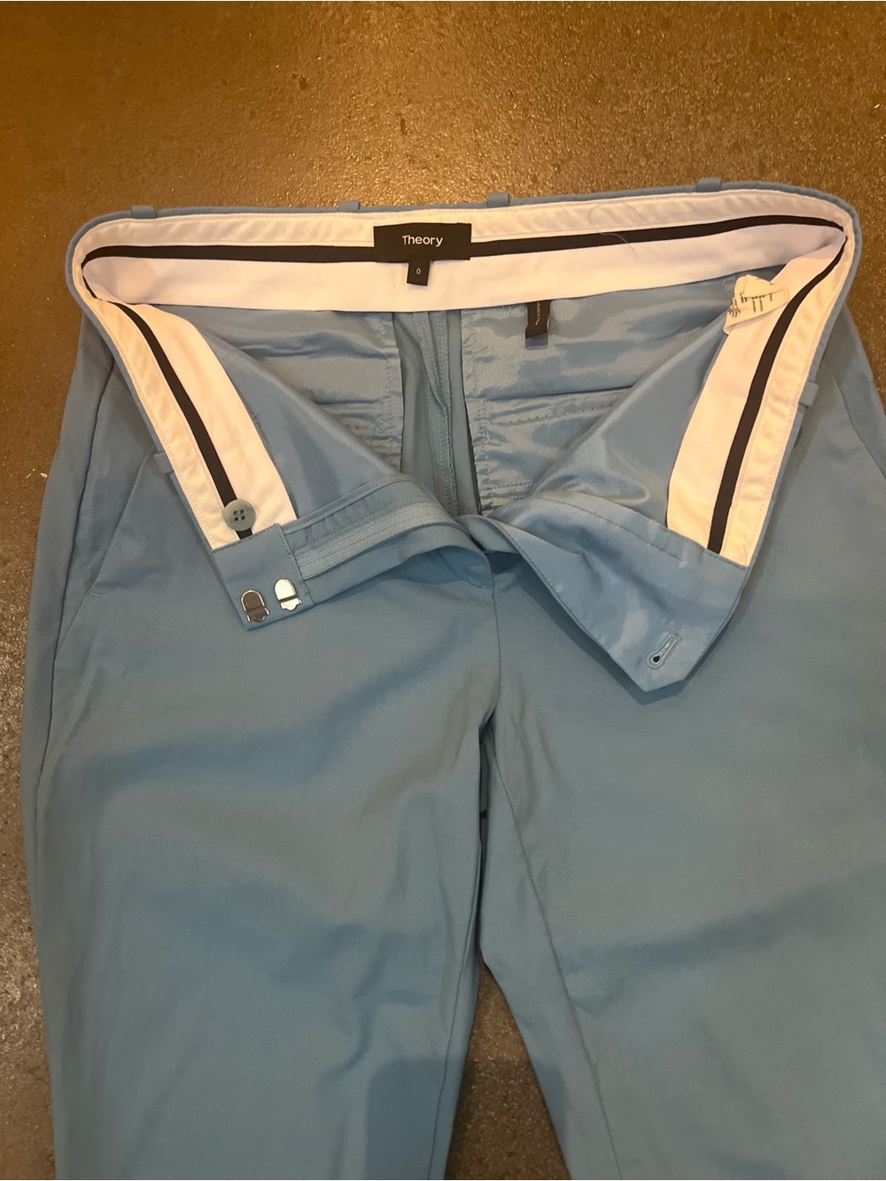 Theory Light Blue Women’s High Waist Dress Pants - Picture 8 of 9